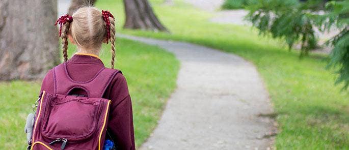 Child walking home from school